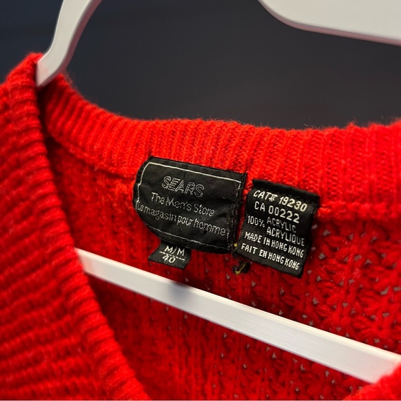 Vintage Sears red knit sweater - Picture 5 of 6